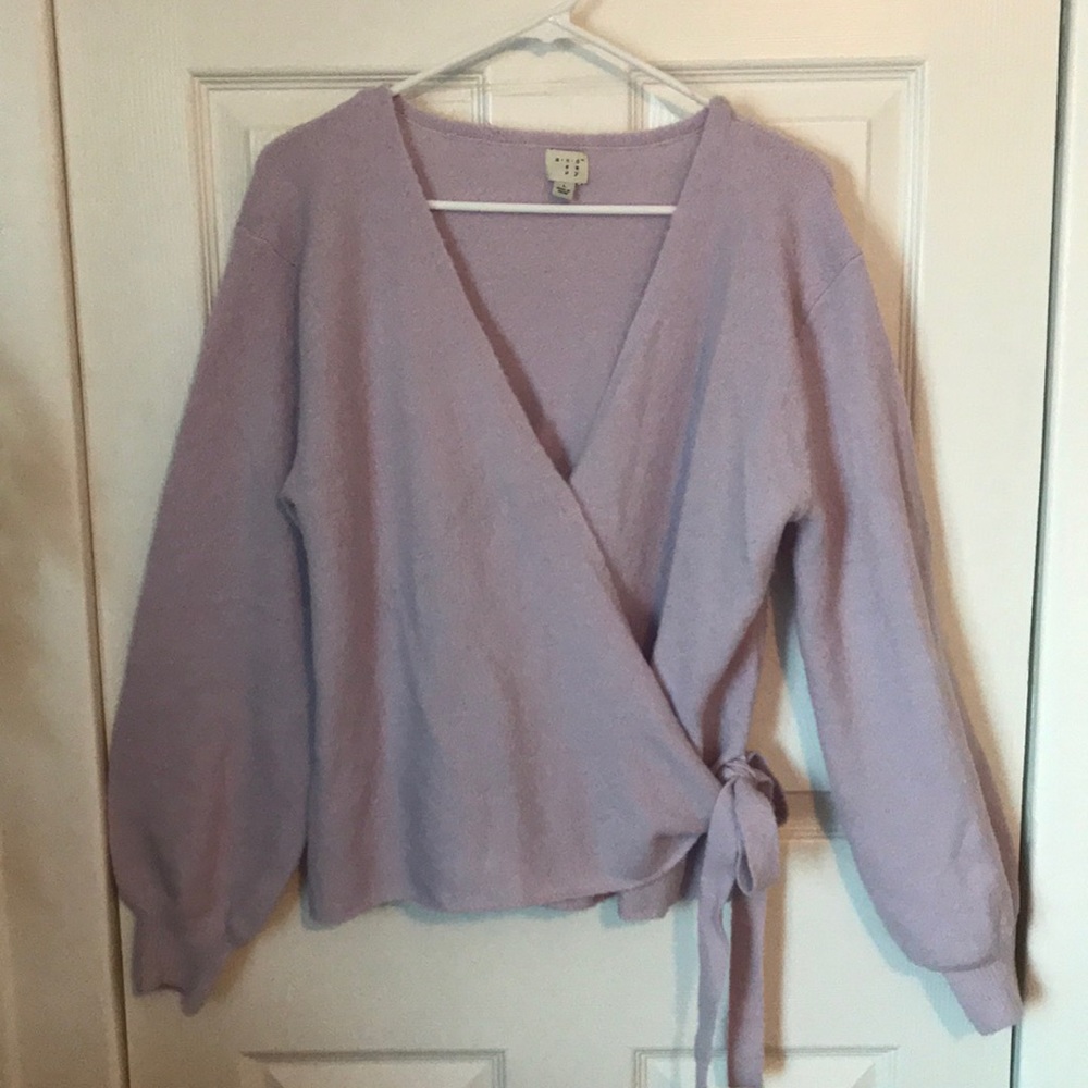 Deep V Neck Side Tie Sweater